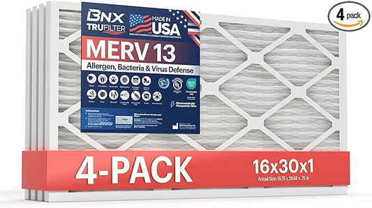 BNX TruFilter 16x30x1 Air Filter MERV 13 by BNX
