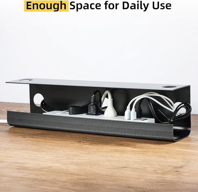 Yecaye 2 Pack Cable Management Under Desk, 31.5 in Under Desk Cable Management - Image 4