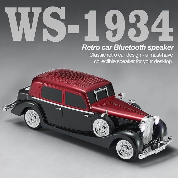 WSTER Vintage Car Bluetooth Speaker, Retro Classic Model - Image 8