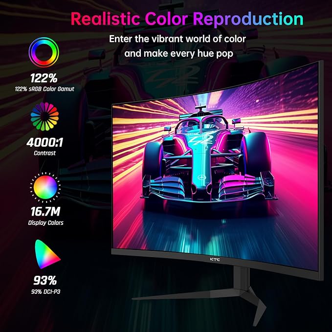 KTC 32 Inch 240Hz Curved Gaming Monitor, 2K 1440P Computer PC Monitor - Image 4