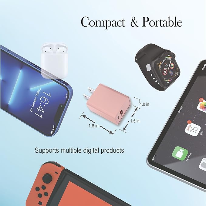 USB C Charger Block 2Pack, 20W Type C Power Adapter - Image 4