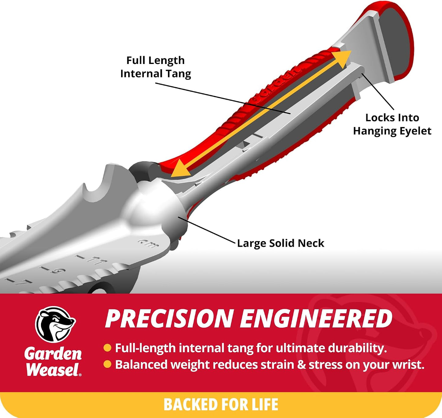 Garden Weasel Multi-Use Transplanter Trowel for Digging Planting Weeding | Heavy duty steel hand tool for transplanting bulbs, cultivating soil, digging holes & removing weeds. Ergonomic grip