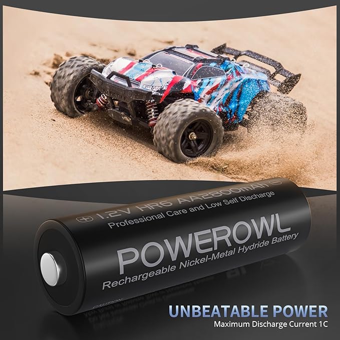 POWEROWL AA Batteries Rechargeable Kit, High Capacity 2800mAh 1200 Cycles 1.2V - Image 3