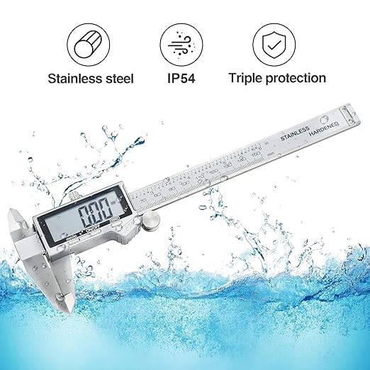Electronic Digital Vernier Caliper, LOUISWARE Stainless Steel Caliper 150mm/0-6 - Image 2