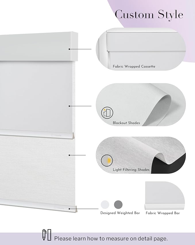 Graywind Motorized Dual Shades for Windows Smart Double Blinds Blackout and - Image 6