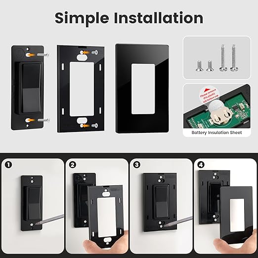 SURAIELEC Remote Control Outlet, Wireless Light Switch, Decorator Rocker Wall - Image 7
