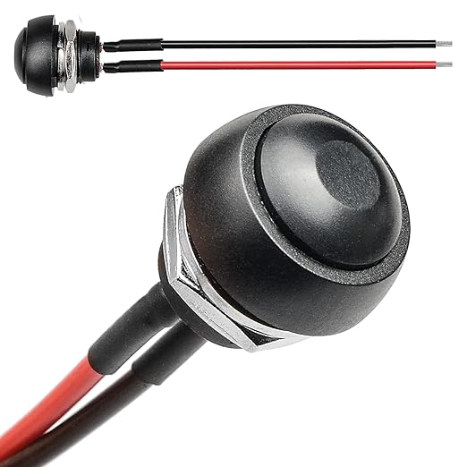 QTEATAK 1/2" Pre-Wired Mounting Hole On/Off Mini Round Waterproof Momentary by QTEATAK