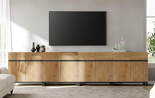 WAMPAT Modern TV Stand for TVs up to 120 inch, 4 in 1 Wood Entertainment Center by WAMPAT