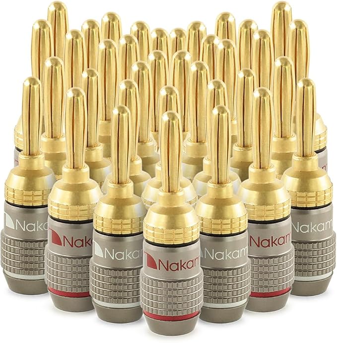Nakamichi FanLock Excel Series 24k Gold Plated Banana Plugs 10 AWG by Nakamichi