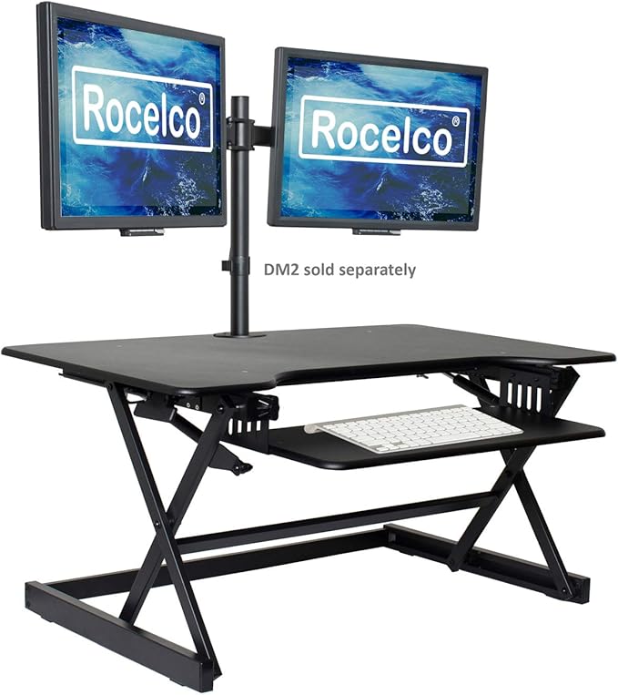Rocelco 38" Large Height Adjustable Standing Desk Converter by Rocelco