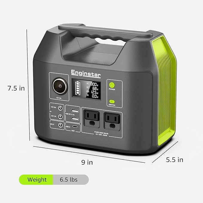 EnginStar Solar Generator, 300W Portable Power Station, 296Wh Lithium Battery - Image 5