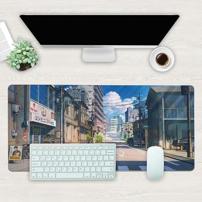 Desk Mat, Anime Summer Street Scenery Extended Gaming Mouse Pad Large, - Image 2