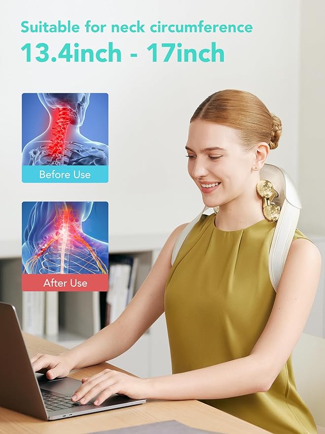 SKG Neck Massager for Pain Relief Deep Tissue Shiatsu Cordless Neck and - Image 6