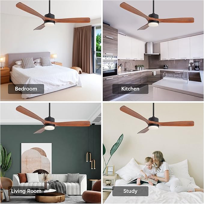 revoici 52 Inch Solid Wood Ceiling Fans - Image 4
