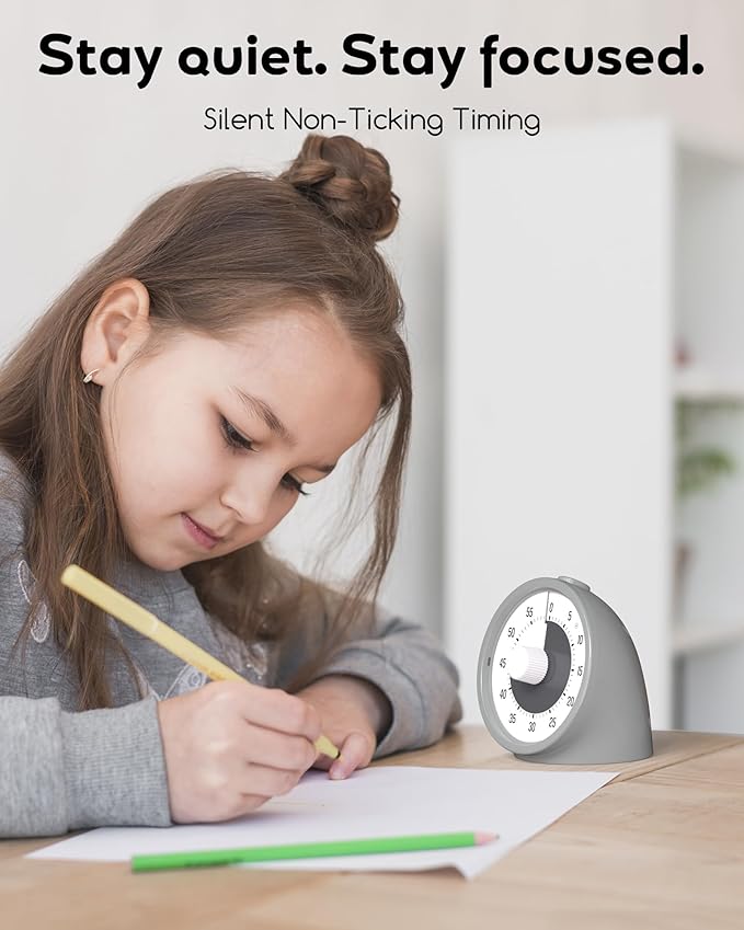 Visual Timer for Kids with Pause Button, 60-Minute Countdown Timer with Silent - Image 5