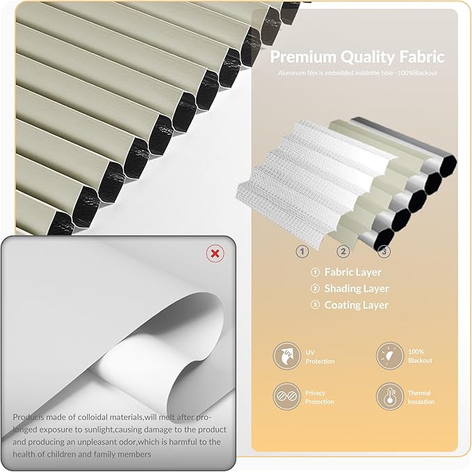 Boolegon No Drill Motorized Cellular Blinds - Image 5