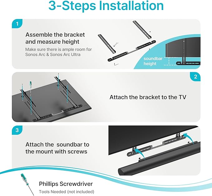 PEGZONE Soundbar TV Mount Compatible - Image 6