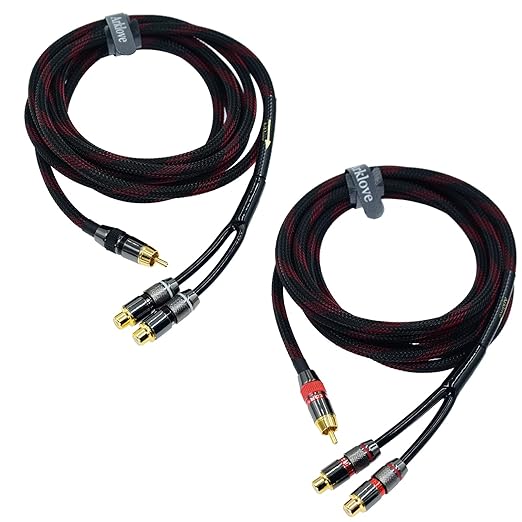 Arklove 18ft Shielded RCA Splitter Subwoofer Stereo Audio Video Cable 1 Male to by Arklove