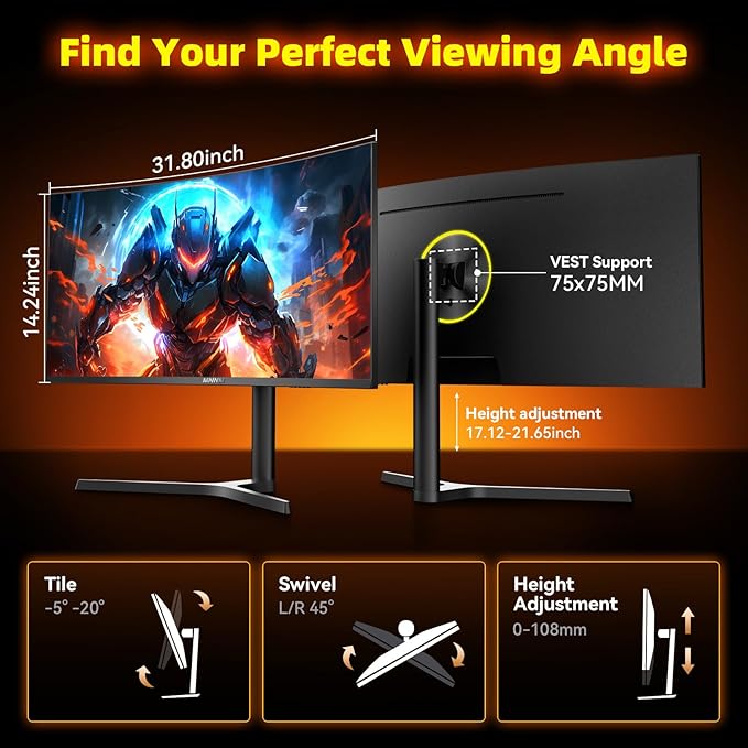MNNM 34 Inch Ultrawide Gaming Monitor - Image 5