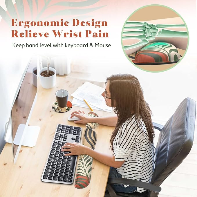 Gimars Enlarge Silky and Superfine Fabric Gel Memory Foam Keyboard Wrist Rest - Image 2