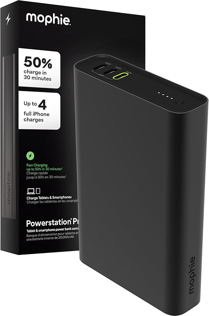Mophie Powerstation Fast 20, 000mAh Power Bank | Faster Charging | 45W by mophie
