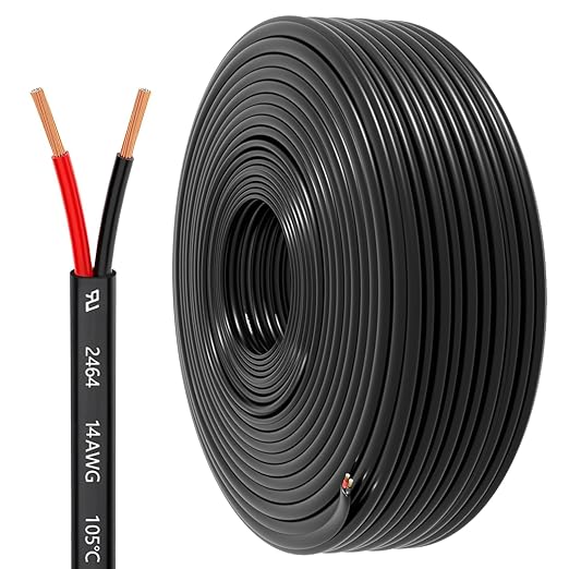 14 Gauge Wire 2 Conductor Electrical Wire, 14 AWG 2.08mm² Wire PVC Cord by HONENCN