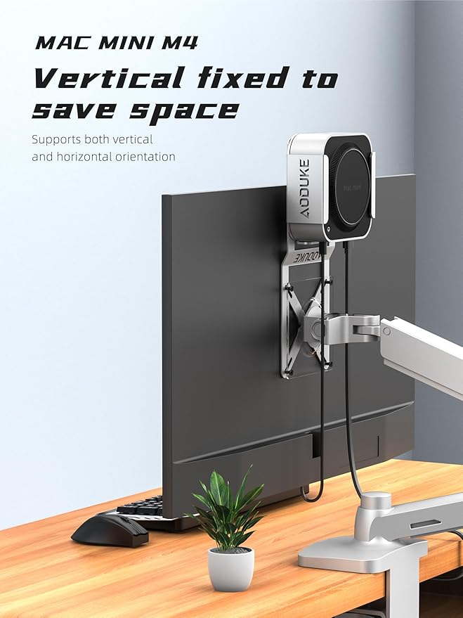 AODUKE Aluminum Alloy Mac mini M4 VESA Bracket, Mac mini 2024 Dock Stand - Image 4