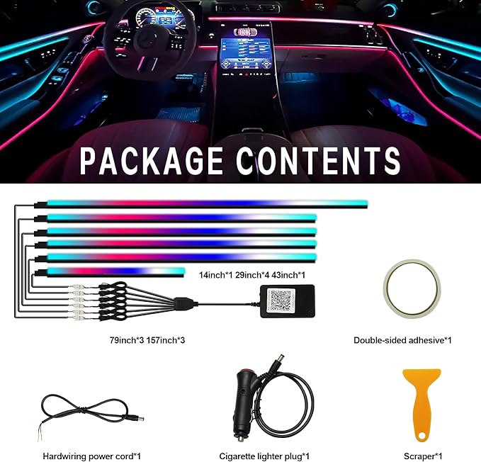 Dreamcolor Interior Car Lights, WEBUPAR Car Accessories 6 in 1 Car LED Strip - Image 5
