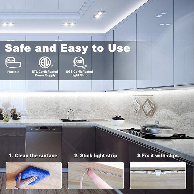 MY BEAUTY LIGHT LED Strip Lights White, 65.6ft Dimmable LED Light Strip - Image 6