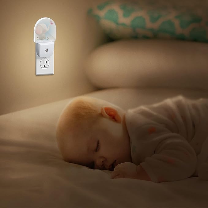 YESPOAK Cute Little Elephant Play Butterfly Dusk to Dawn Night Light Auto - Image 7