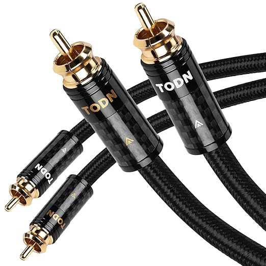 TODN HiFi RCA Cables Audiophile RCA to RCA Male Silver-Plated-OCC Core Shielded by TODNAudio
