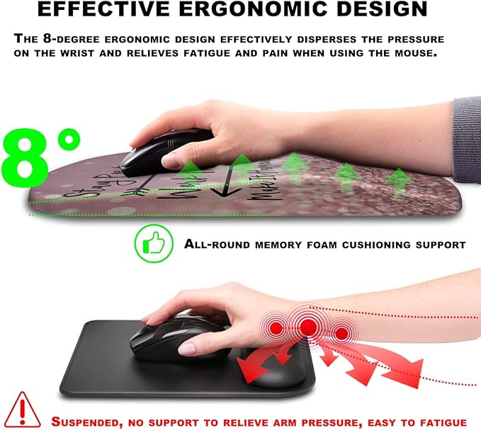 KUOSGM Mouse Pad Wrist Support, Ergonomic Mouse Pad - Image 5