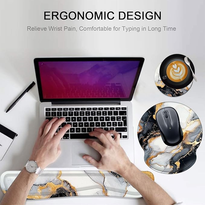Keyboard Wrist Rest and Mouse Pad Wrist Support Set - Image 6