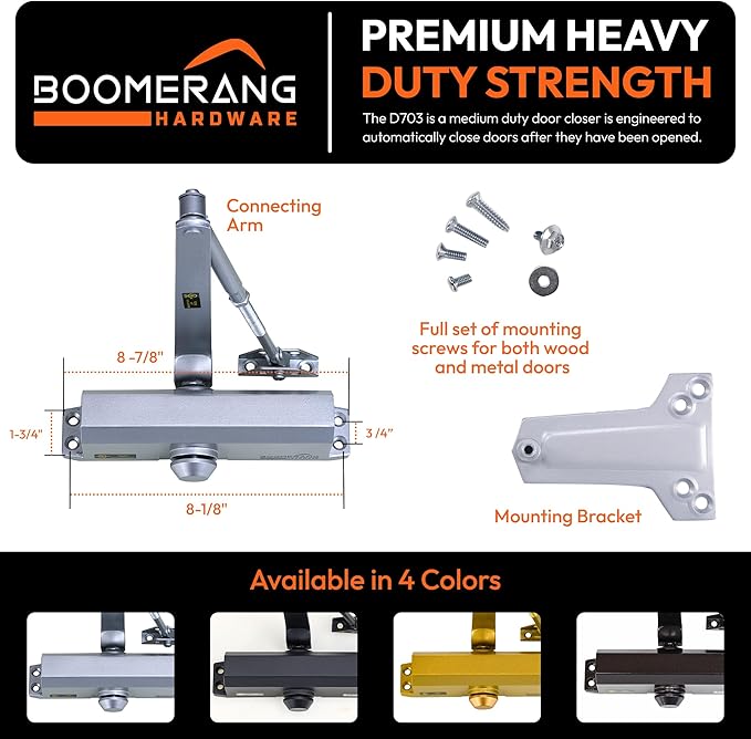Boomerang Medium Duty Automatic Commercial Door Closer - Image 2
