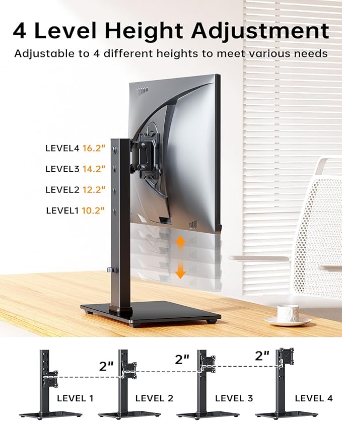Single Monitor Stand, FreeStanding Desk Stand - Image 4