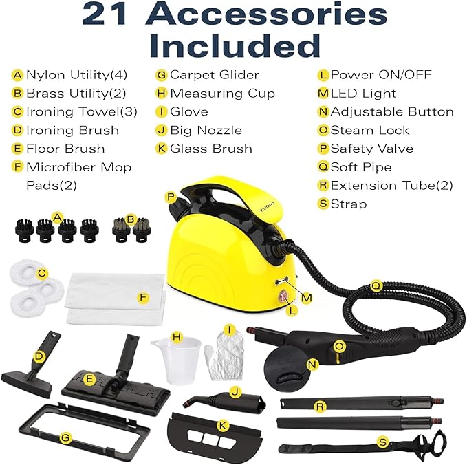 Steam cleaner, 1500w Steamer Cleaning Fast Heating Multi-Surface Steam Cleaner - Image 6