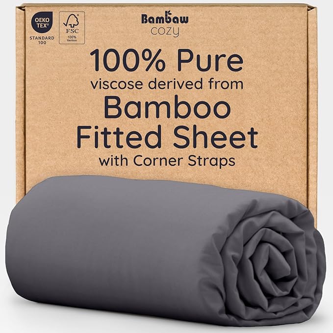 Bambaw 100% Viscose Derived from Bamboo Full Fitted Sheet, Deep Pockets by Bambaw