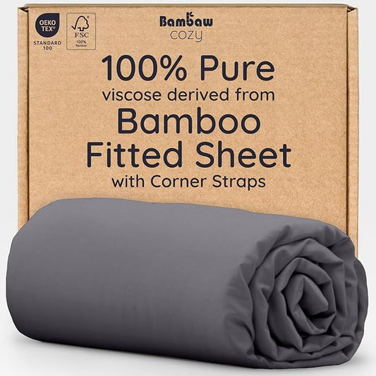 Bambaw 100% Viscose Derived from Bamboo Fitted Sheets King Size, Cooling Fitted by Bambaw