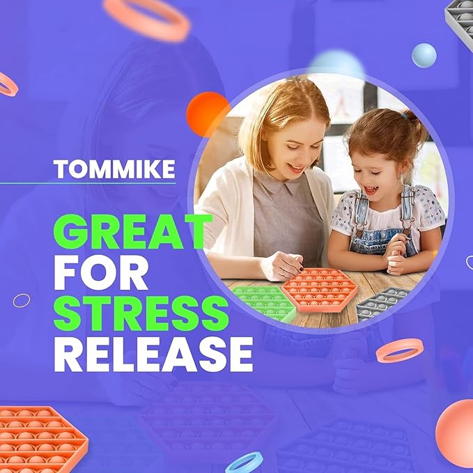 TOMMIKE Hexagon Push Pop Fidget Toy Bubble Sensory - Image 6