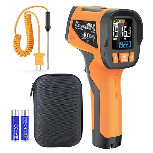 TEMIRUP Infrared Thermometer High Temperature Gun -40℉ to 1922℉, 30:1 Pyrometer by TEMIRUP