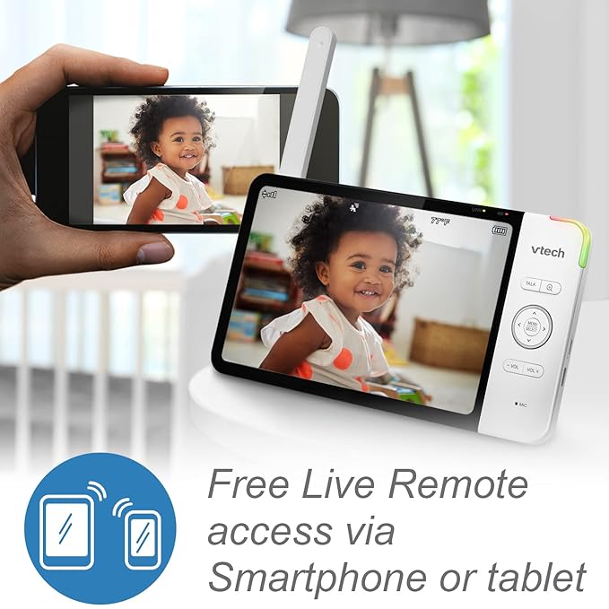 VTech RM7764HD 1080p WiFi Remote Access Baby Monitor, 360° Pan&Tilt, 7” 720p HD - Image 6