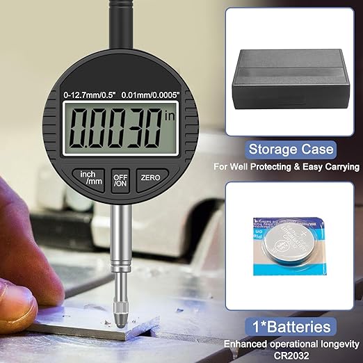 HDLNKAK Electronic Digital Dial Indicator Gauge 0-12.7mm/0.5” Inch/Metric - Image 5