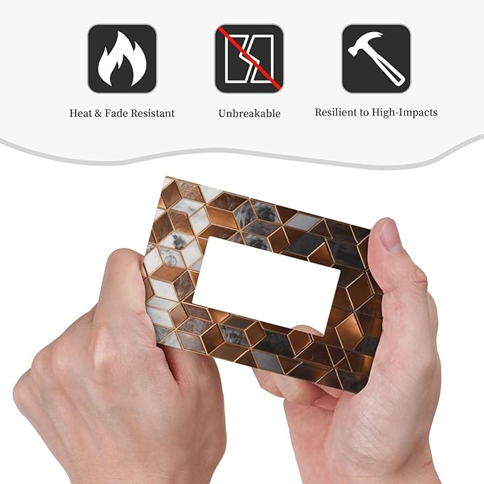 Bvtewkhz Brown Abstract Luxury Modern Geometric Cubic Marble 1 Gang Single - Image 5