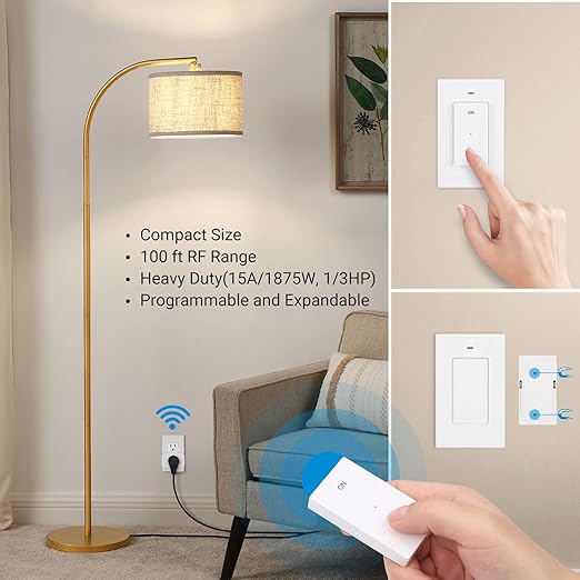 DEWENWILS Remote Control Outlet Wireless Wall Mounted Light Switch, Electrical - Image 2
