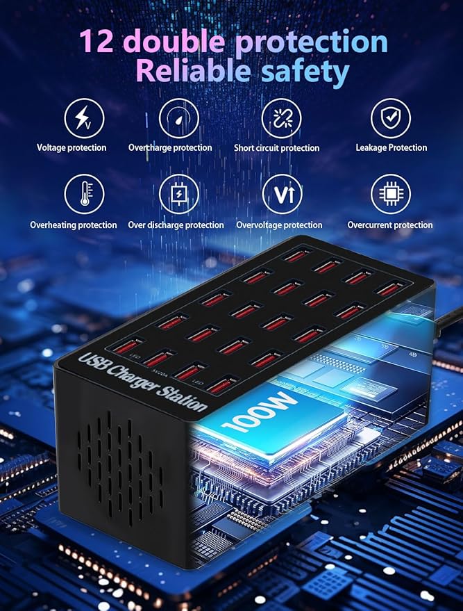 WANLONGXIN 100W 20Port USB Charging Station - Image 5