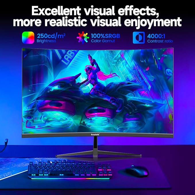 Gawfolk 32 inch Gaming Monitor 1800R Curved Computer Monitors 165HZ / 180HZ PC - Image 7