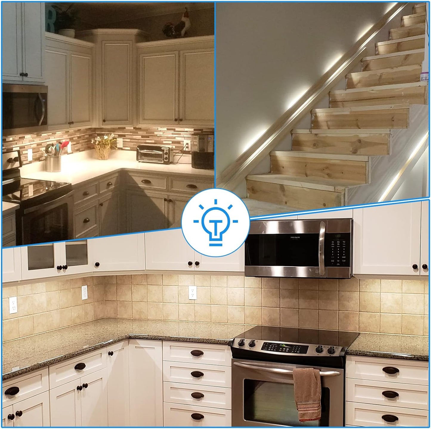 Kitchen Under Cabinet LED Lighting Kit, Super Bright, 6 PCS 12 Inches Light Bars, Plug-in or Hardwire Power Adapter, 31W 2000 Lumen, for Cabinet Counter Shelf Workbench (Daylight White 5000K)