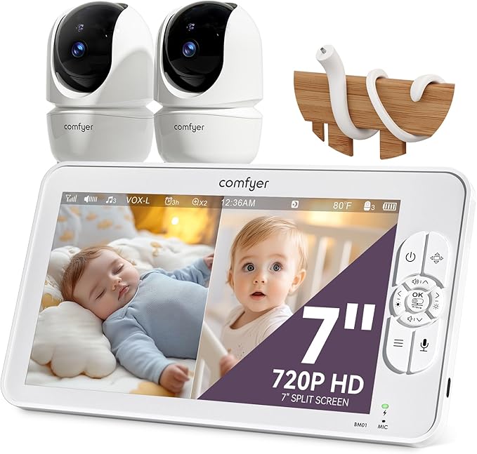 Comfyer 7" HD Split-Screen Baby Monitor by comfyer