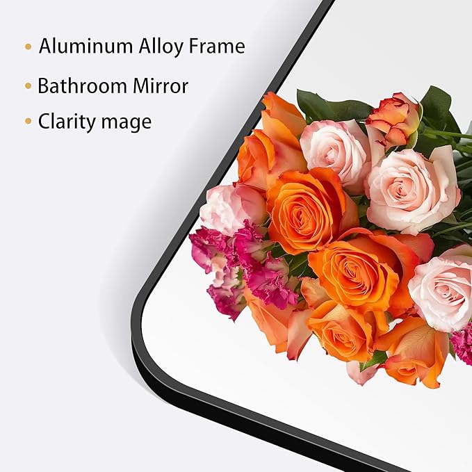 24" x 40"Bathroom Mirror, Matte Black Wall Mirror - Image 8