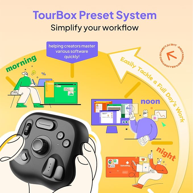 TourBox Lite - Editing Keyboard Compact, Artists Go-to Drawing Macro Keypad - Image 3